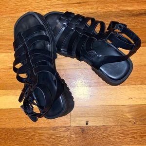 Black chunky sandals 11.5 wide